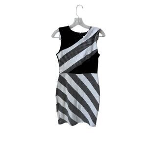 Shoshanna Black & White Geometric Stripe Sheath Dress Size 4